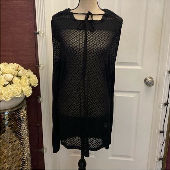 Ramy Brook Aprec Chic Black hooded Cover-Up, S - Picture 1 of 10